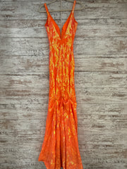 ORANGE SEQUIN LONG DRESS