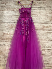 PINK/FLORAL A LINE GOWN (NEW)