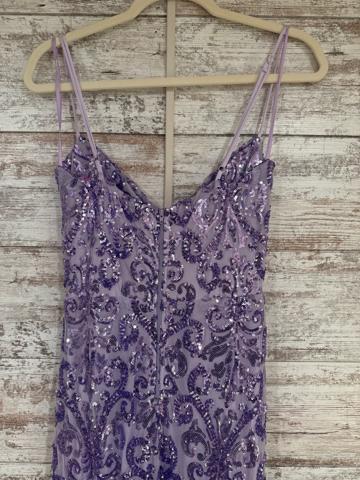 PURPLE SPARKLY LONG DRESS -NEW