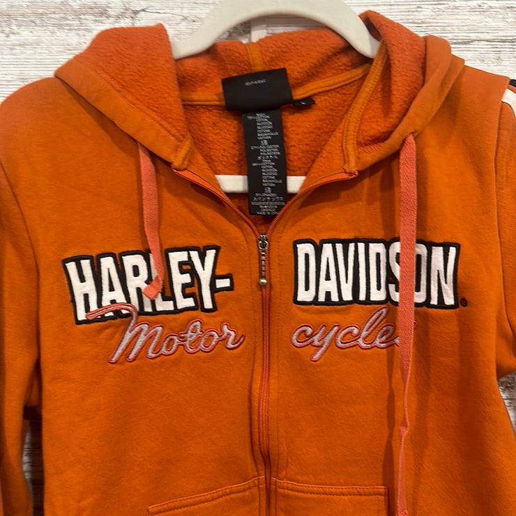 ORANGE ZIP UP HOODIE