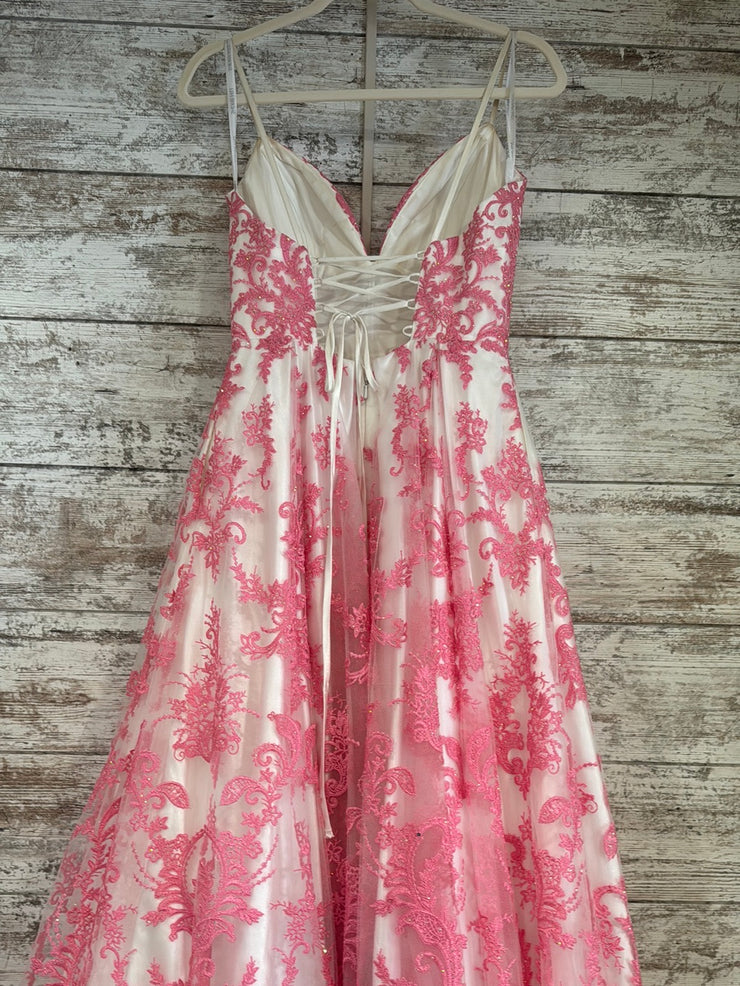 PINK/WHITE A LINE GOWN
