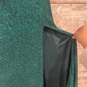 GREEN SPARKLY LONG DRESS-NEW