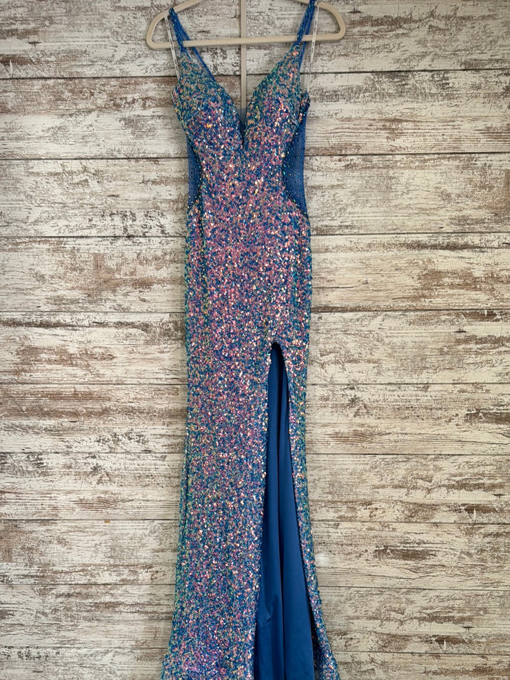 BLUE SPARKLY LONG DRESS $600