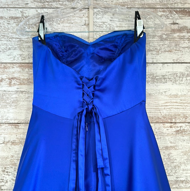 ROYAL BLUE A LINE GOWN