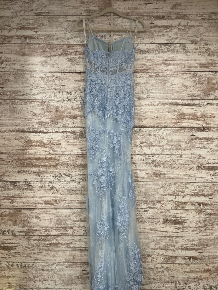 BLUE/FLORAL LONG DRESS (NEW)