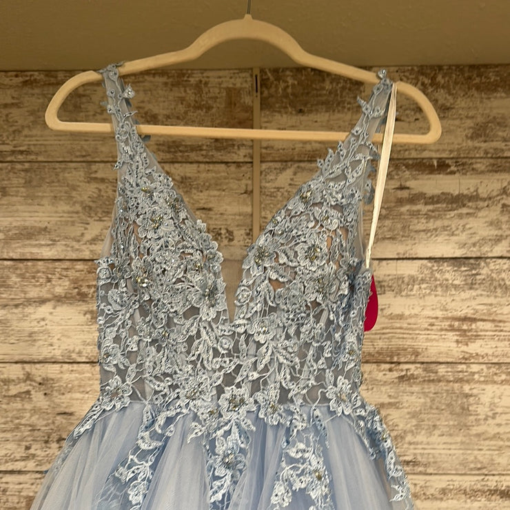 BLUE RUFFLED PRINCESS GOWN
