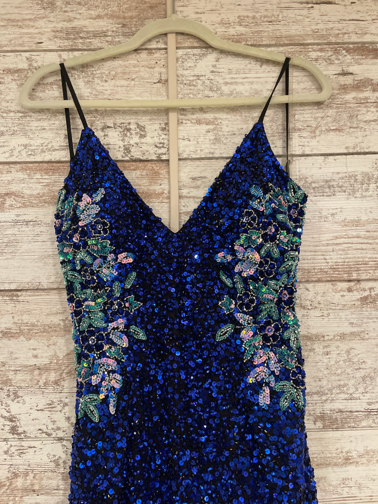 ROYAL BLUE SPARKLY LONG DRESS