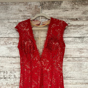 RED/NUDE SPARKLY LONG DRESS