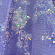 LAVENDER/FLORAL A LINE GOWN