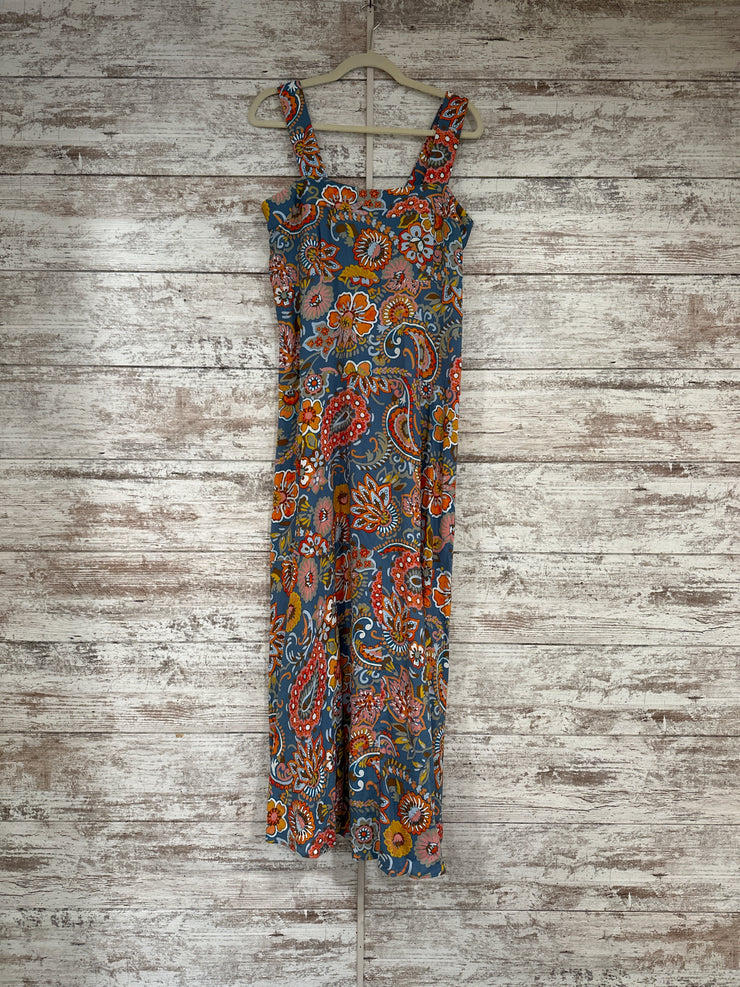 BLUE/COLORFUL FLORAL MAXI DRES