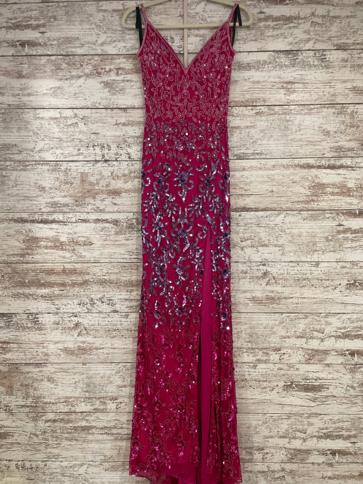 PINK BEADED LONG DRESS (NEW)