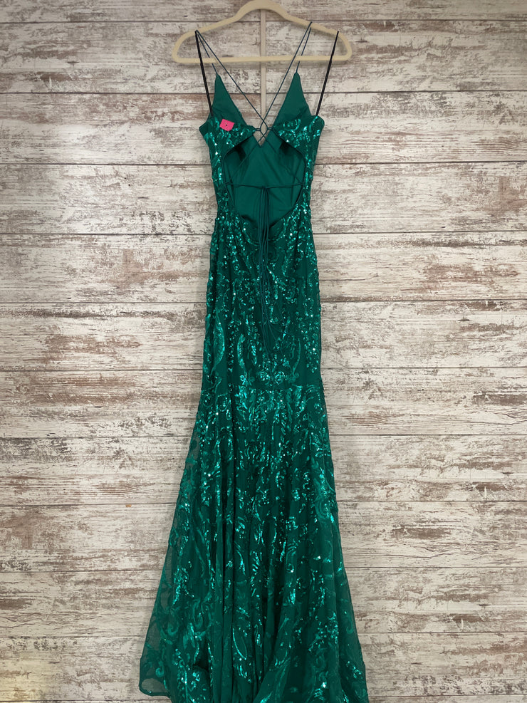 GREEN SPARKLY MERMAID GOWN-NEW