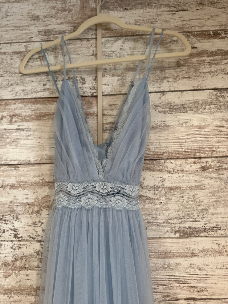 BLUE A LINE GOWN