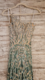 GREEN SPARKLY LONG DRESS (NEW)