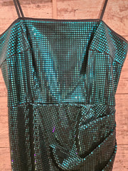 GREEN SPARKLY SHORT DRESS