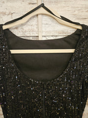 BLACK SPARKLY SHORT DRESS