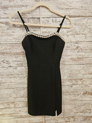 BLACK/PEARLS SHORT DRESS