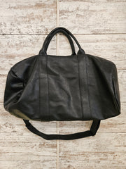 BLACK LARGE ZIPPERED DUFFLE