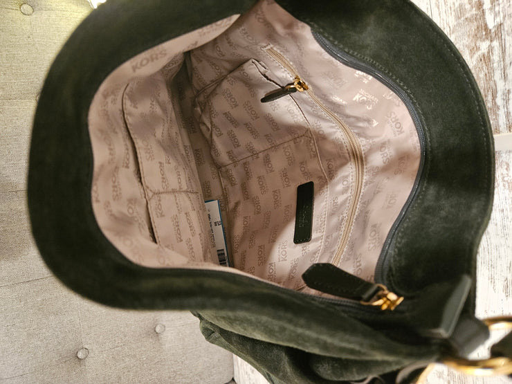 GREEN SUEDE (LEATHER) PURSE