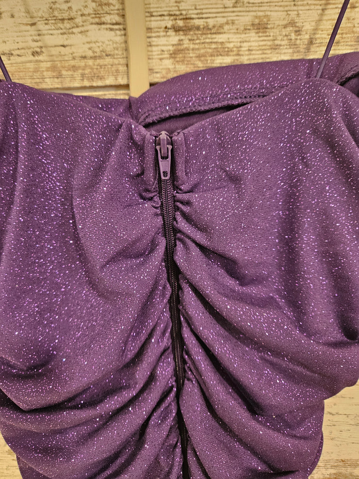 PURPLE SPARKLY SHORT DRESS