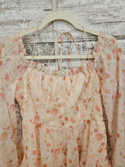 IVORY/FLORAL SHORT DRESS