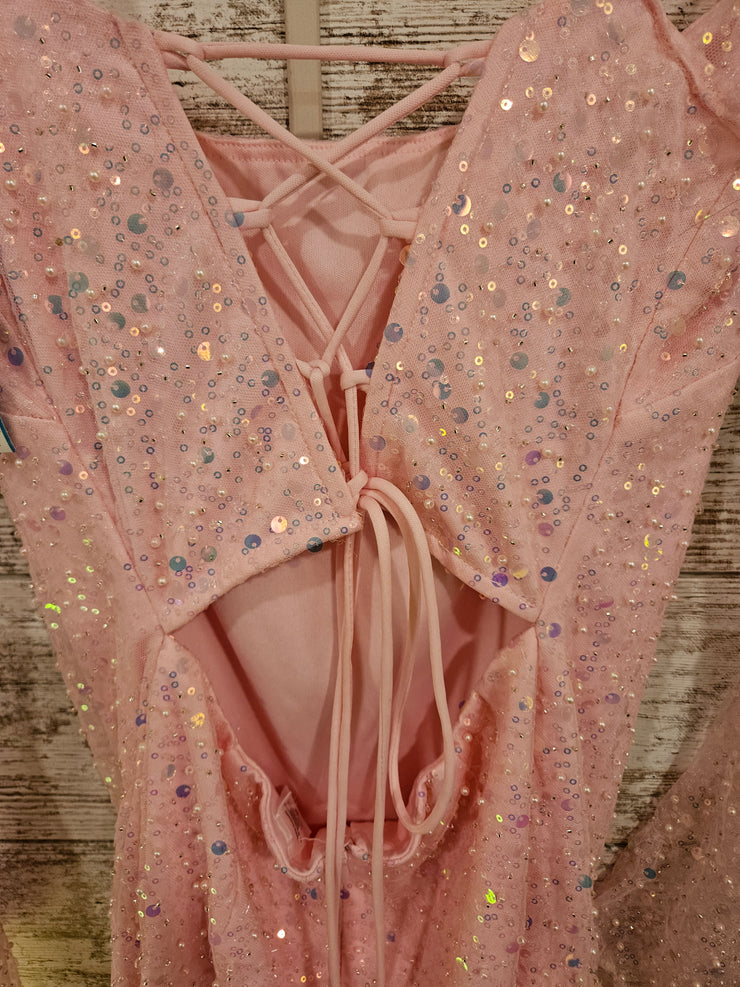 PINK SPARKLY SHORT DRESS