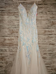 WHITE COLORFUL SPARKLY LONG DR