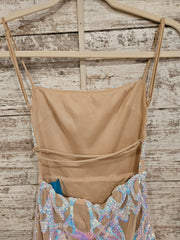 WHITE/COLORFUL SHORT DRESS