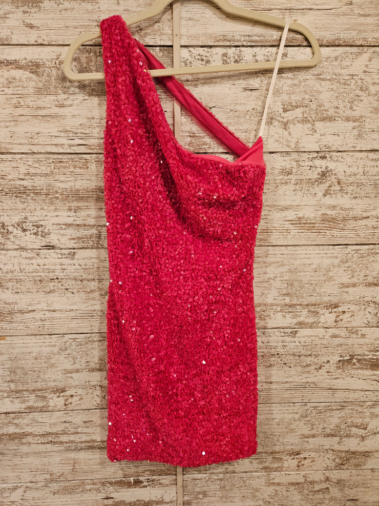 PINK SEQUIN SHORT DRESS (NEW)