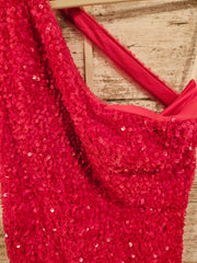 PINK SEQUIN SHORT DRESS (NEW)