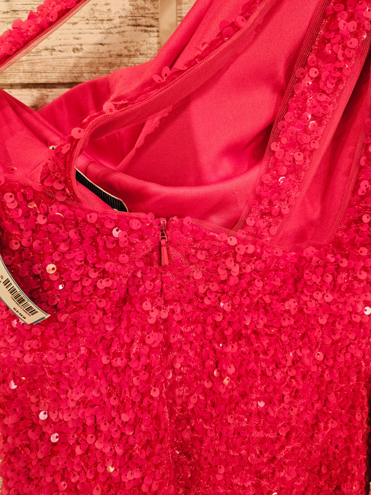 PINK SEQUIN SHORT DRESS (NEW)