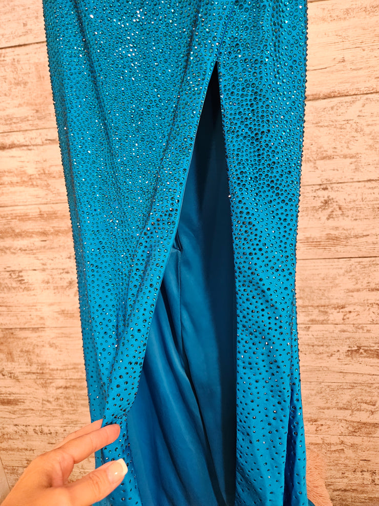 BLUE SPARKLY LONG DRESS