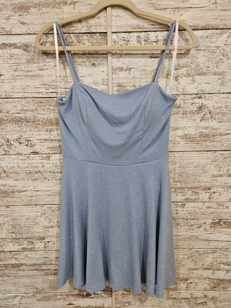 BLUE SPARKLY SHORT DRESS
