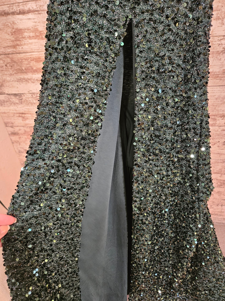 GREEN SPARKLY LONG EVENING GOWN