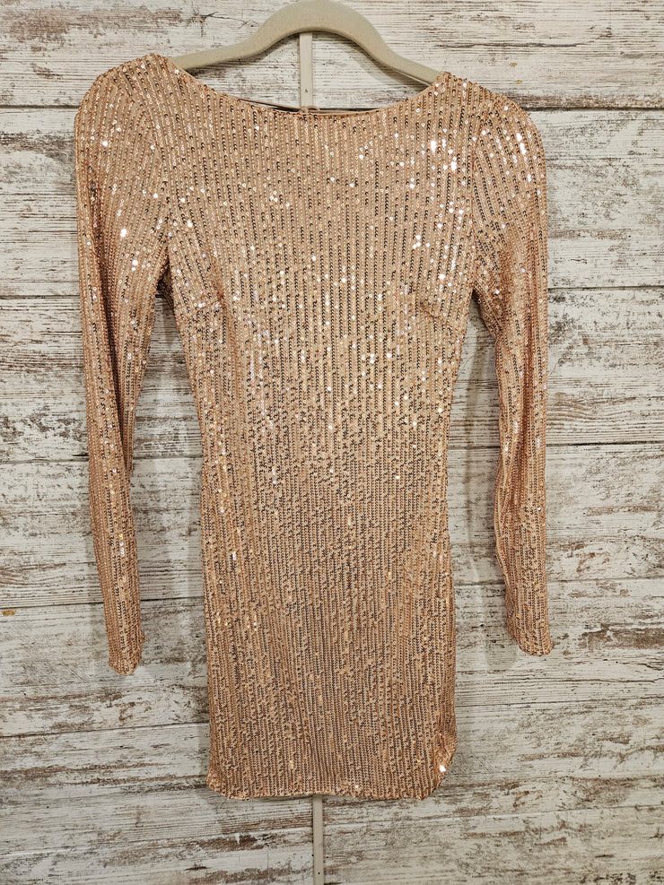 GOLD SPARKLY SHORT DRESS-NEW