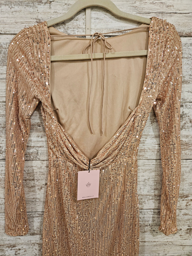 GOLD SPARKLY SHORT DRESS-NEW