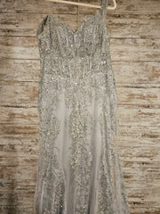 SILVER SPARKLY LONG DRESS