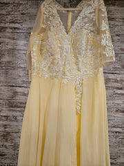 YELLOW/FLORAL A LINE GOWN-NEW