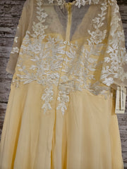 YELLOW/FLORAL A LINE GOWN-NEW