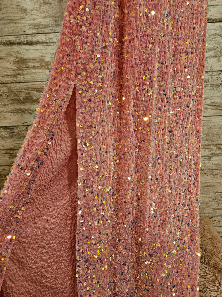 PINK SPARKLY LONG DRESS