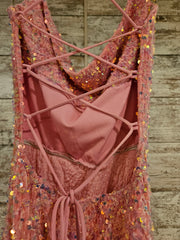 PINK SPARKLY LONG DRESS