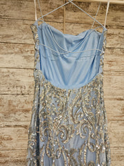 BLUE/SILVER SPARKLY LONG DRESS
