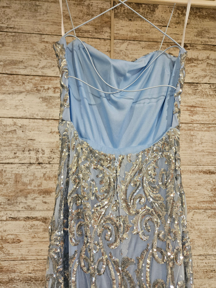 BLUE/SILVER SPARKLY LONG DRESS