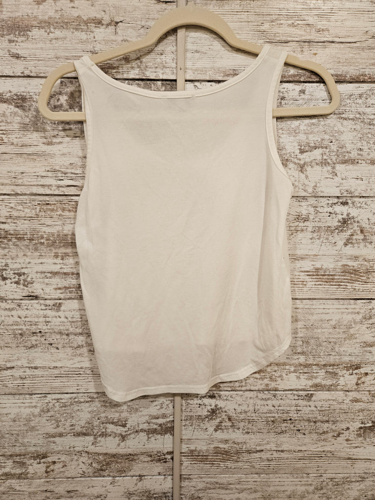 WHITE SLEEVELESS TOP