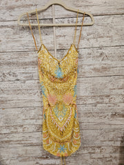 YELLOW BEADED SHORT DRESS