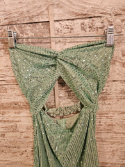 GREEN SPARKLY SHORT DRESS