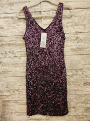 PURPLE SPARKLY SHORT DRES-NEW