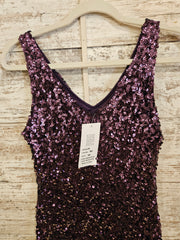 PURPLE SPARKLY SHORT DRES-NEW