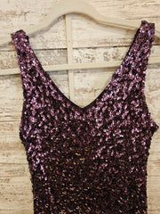 PURPLE SPARKLY SHORT DRES-NEW