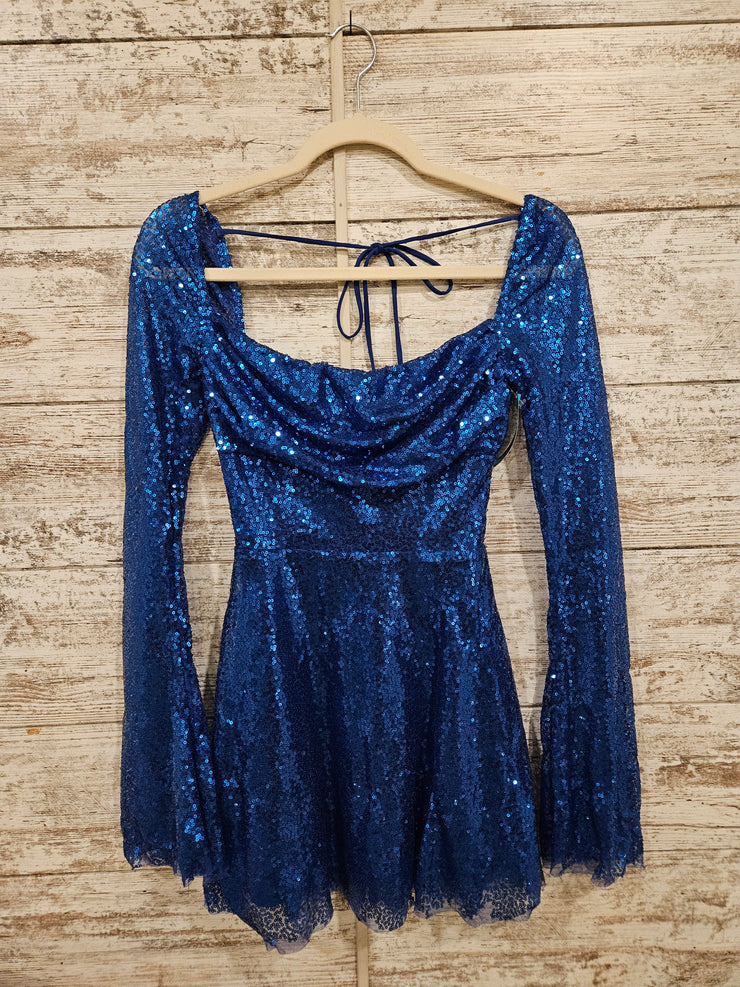 ROYAL BLUE SPARKLY SHORT DRESS